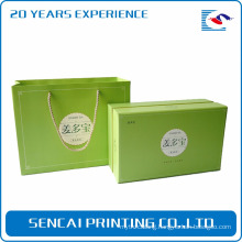 Sencai ginger tea box and bag with green rope handle